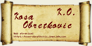 Kosa Obretković vizit kartica